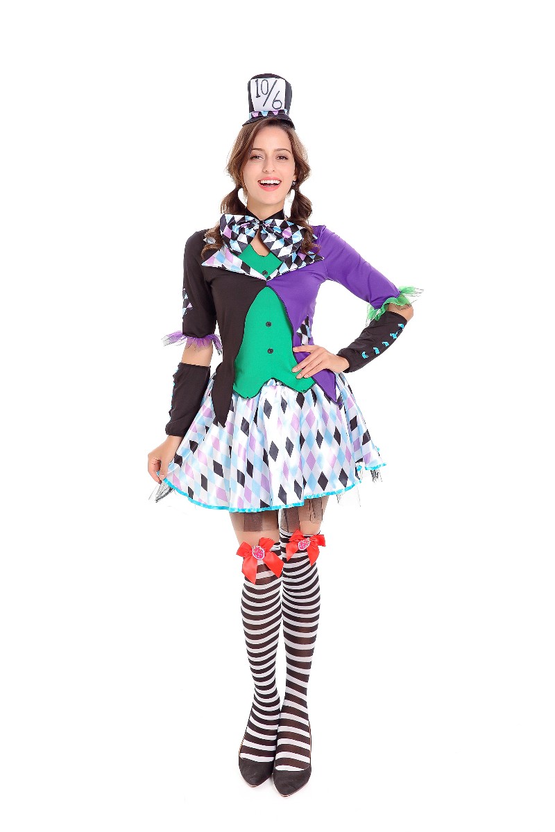 F1804 Halloween Circus Clown Costume Magic Tuxedo Role Play Costume